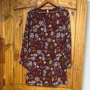 Floral Burgundy Dress